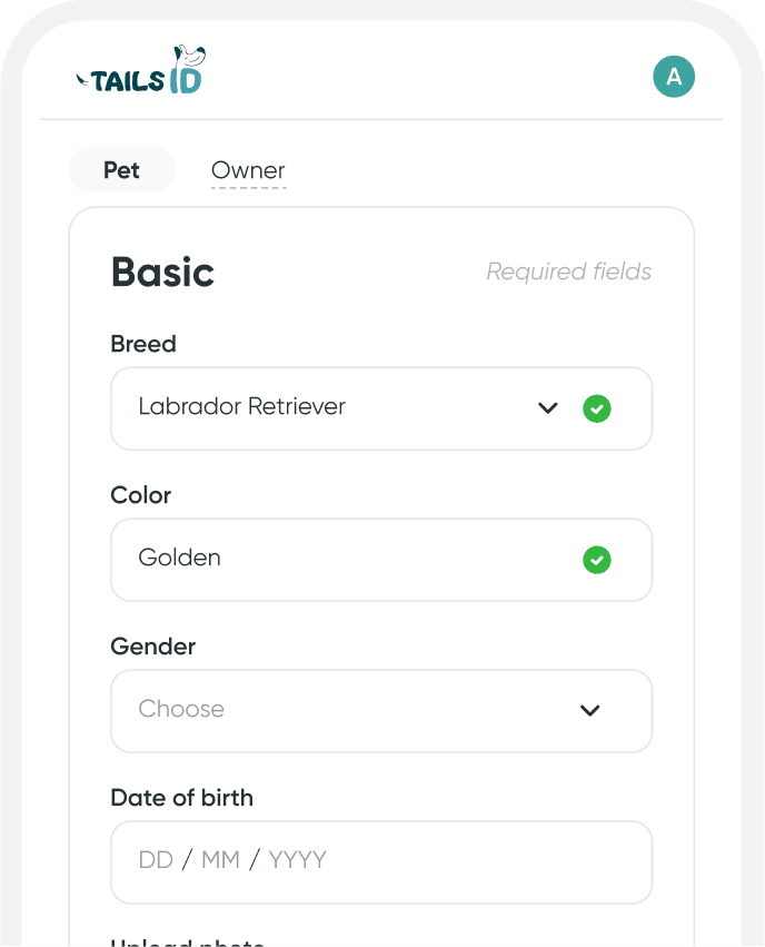 Step 2: Create your pet's digital profile